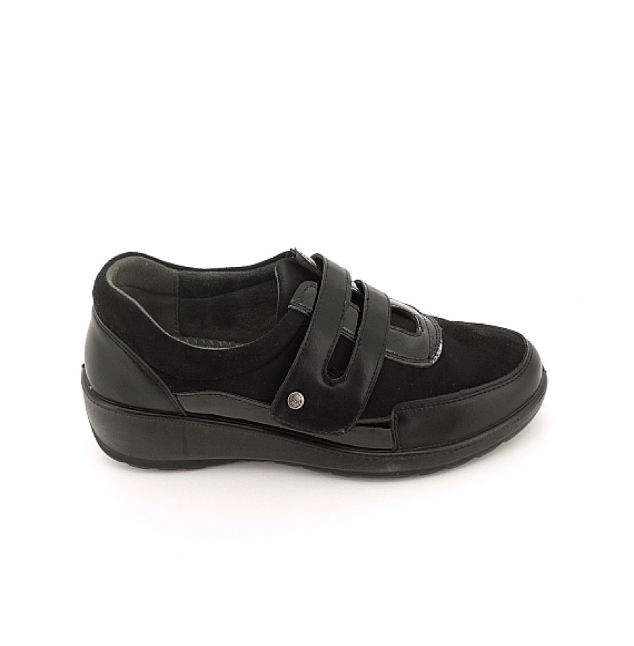 Mujer MYSOFT | Negro Zapato Cuna Velcro