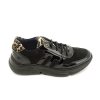 Mujer NOTTON | Negro Leopardo Zapato Deportivo Cordones Piel