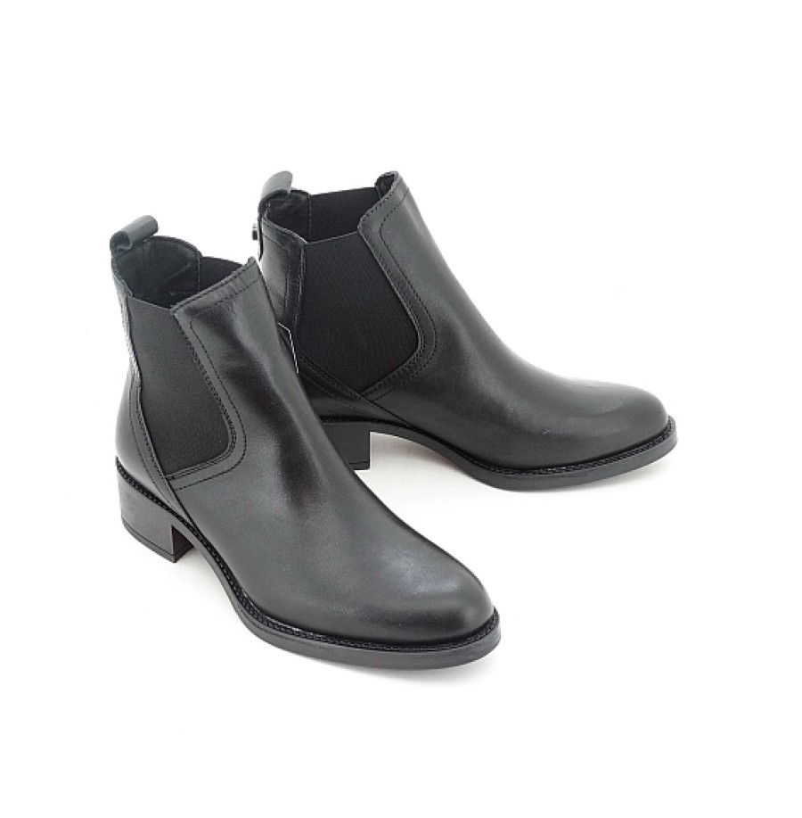 Mujer ALPE | Botin Piel Negra Chelsea Elasticos