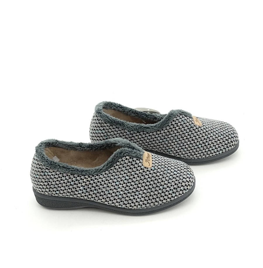 Mujer PINTURINES | Gris Brillos Zapatilla Cerrada Punto