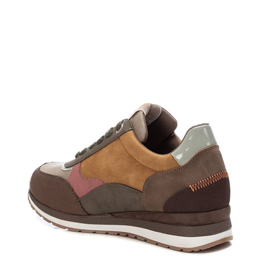 Mujer REFRESH SHOES | Sneaker Cremallera Combi Multicolor Marron Panama