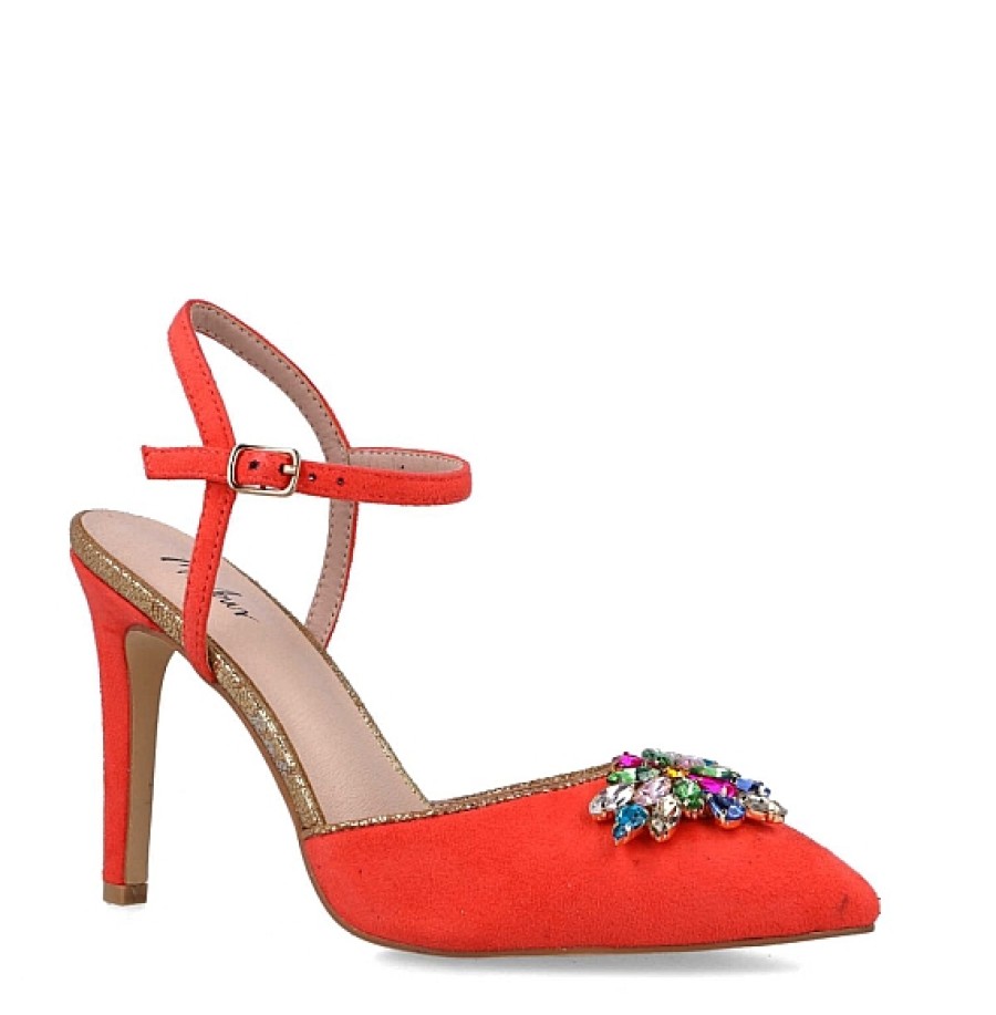 Mujer MNB CHIC | Coral Zapato Descubierto Pedreria