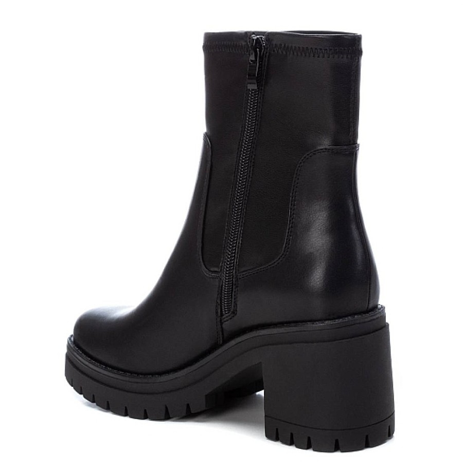 Mujer XTI Footwear | Negro Botin Tacon Ancho Y Plataforma