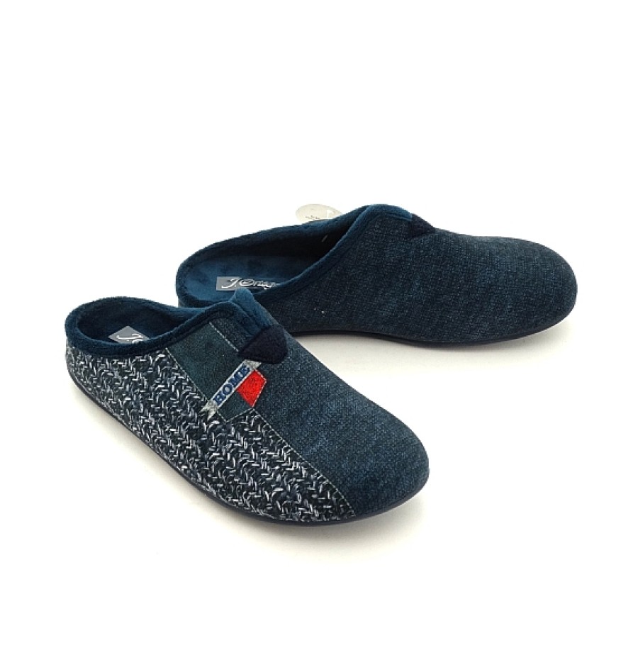 Hombre PINTURINES | Azul Combinada Zapatilla Casa Abierta Pico Bandera