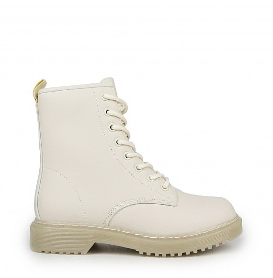 Mujer CHIKA 10 | England Beig Bota Militar Cordones Chika10