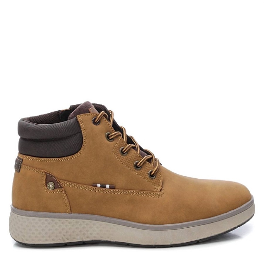 Hombre REFRESH SHOES | Mostaza Bota Cuello Marron Con Cordones