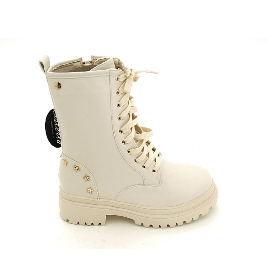 Mujer ISTERIA | Bota Militar Cordones Estrellas Talon