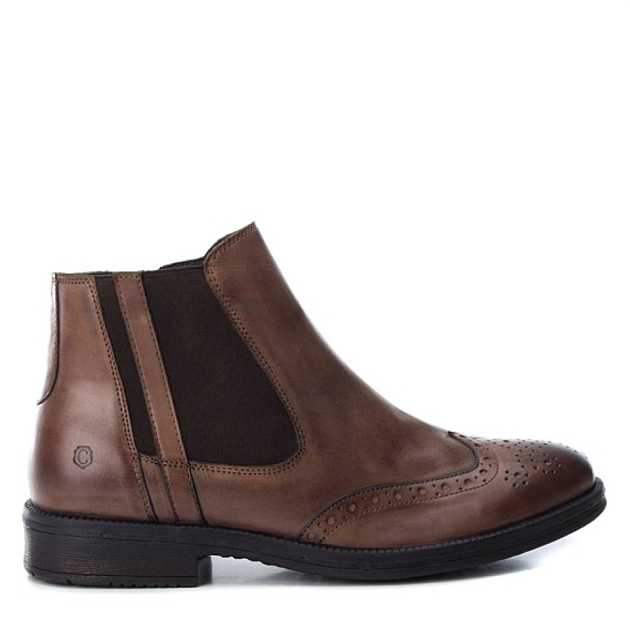 Hombre XTI Footwear | Botin Piel Elastico Y Cremallera