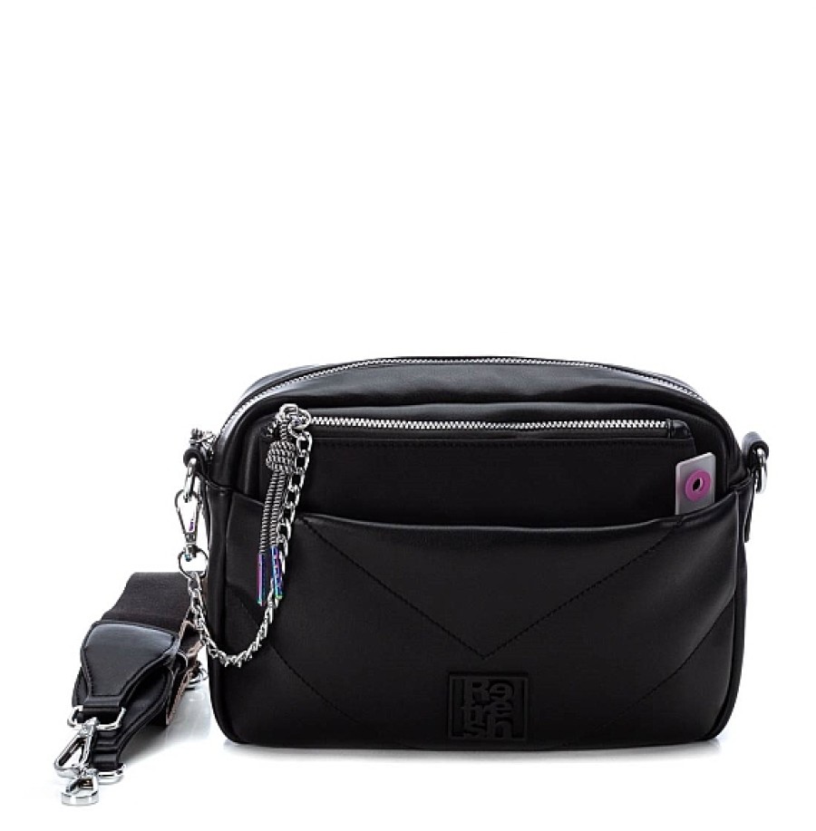 Bolsos REFRESH SHOES | Negro Bolso Bandolera Cartera Cadena