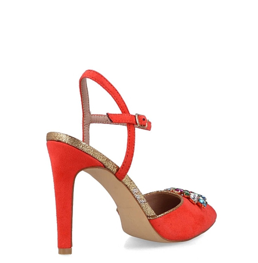 Mujer MNB CHIC | Coral Zapato Descubierto Pedreria