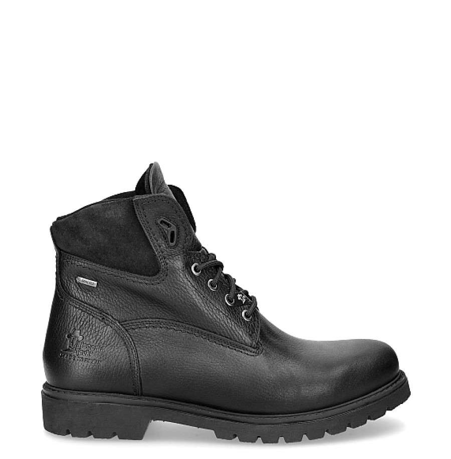 Hombre PANAMA JACK | Bota Piel Negra Cordones Forro Gore-Tex Amur Gtx Panama Jack