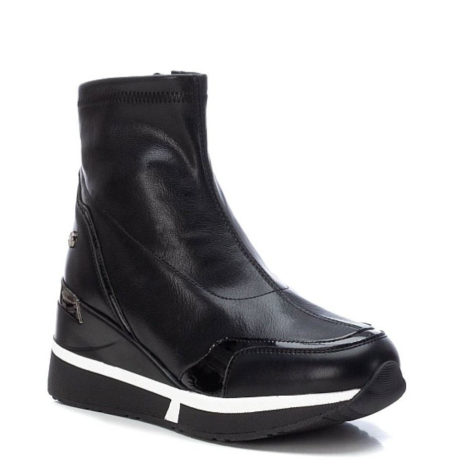 Mujer XTI Footwear | Negro Botin Cuna Elastico Polipiel