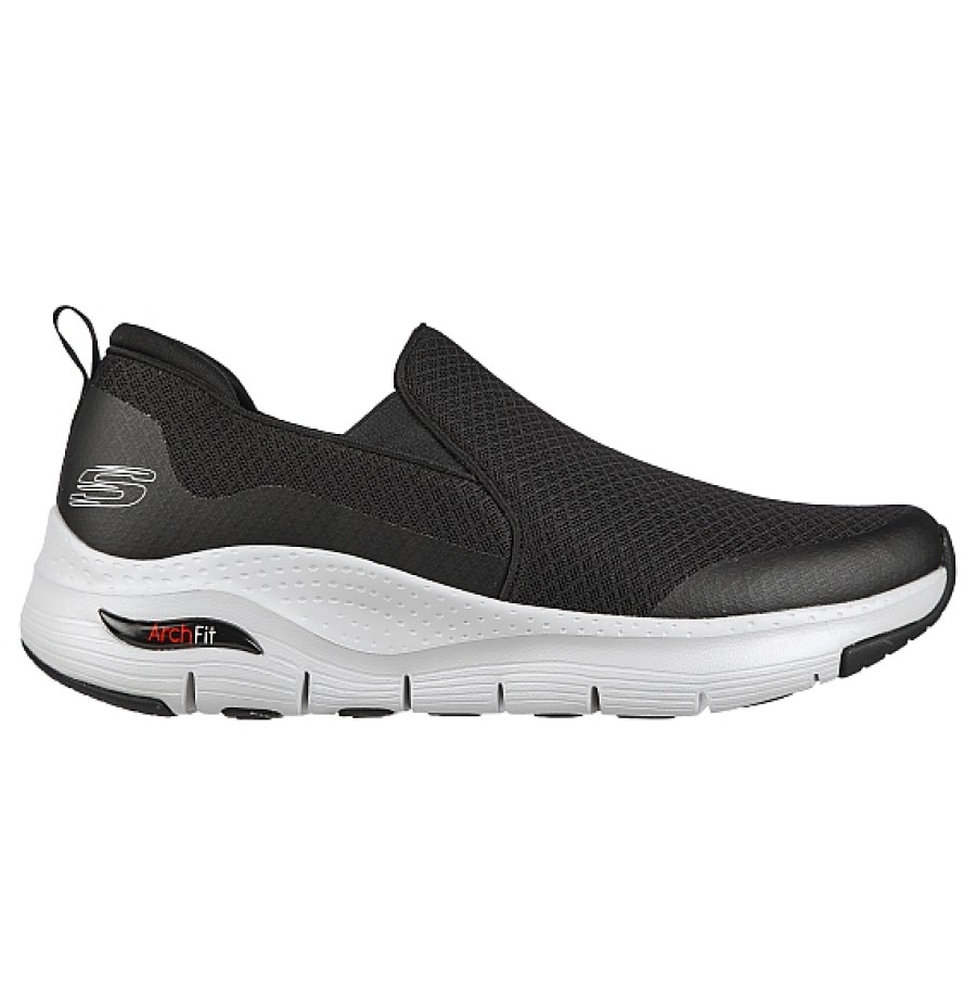 Hombre SKECHERS | Negro Deportivo Sin Cordones Skechers Arch Fit