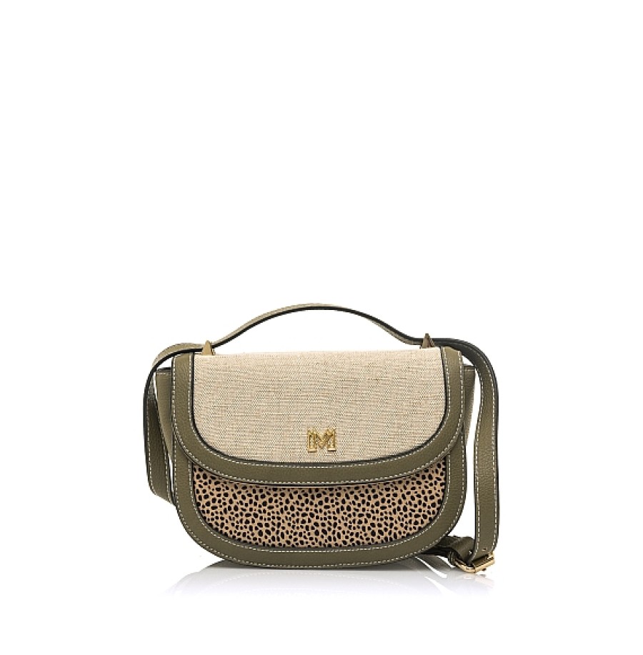 Bolsos MARIA MARE | Crema Kaki Animal Print Bandolera Poly