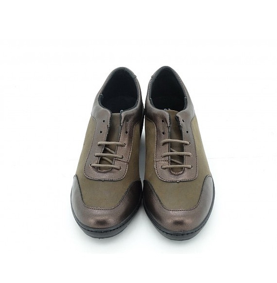 Mujer MOTIVE | Marron Bronce Zapato Cuna Baja Cordones