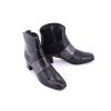 Mujer PLUMERS | Botin Piezas Combi Negro Charol Y Metal Con Tacon Medio