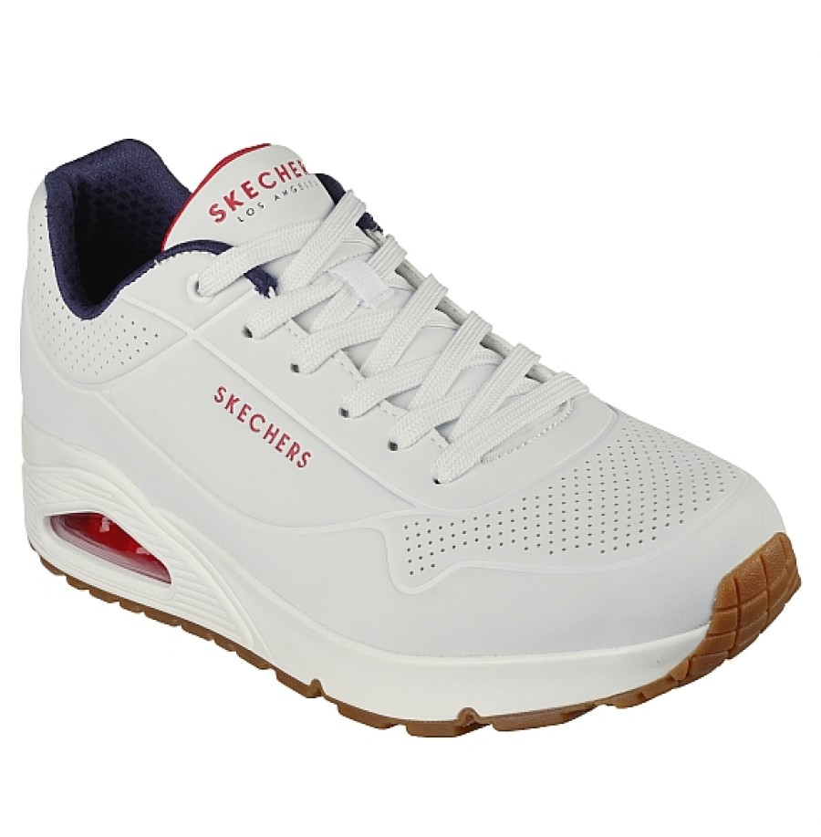 Hombre SKECHERS | Blanca Zapatilla Skechers Uno - Stand On Air