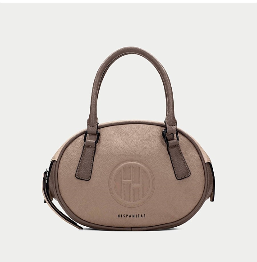 Bolsos HISPANITAS | Taupe Bolso Bandolera Ovalado Hispanitas