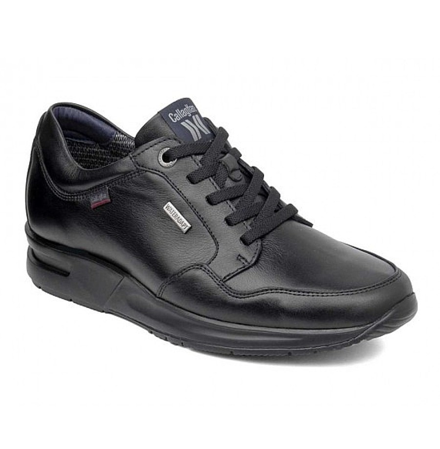 Hombre CALLAGHAN | Negro Piel Zapato Deportivo Impermeable Goliat Callaghan Con Water Adapt