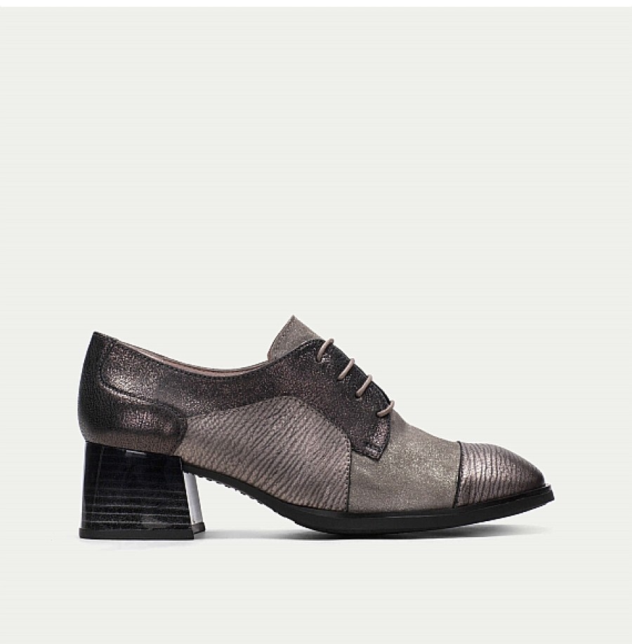 Mujer HISPANITAS | Plomo Zapato Cordones Derby Charlize Hispanitas