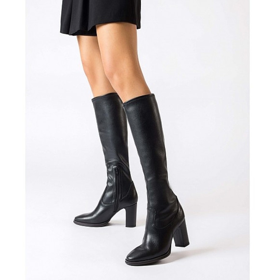 Mujer WONDERS | Bota Piel Negra Con Tacon Garbi Wonders