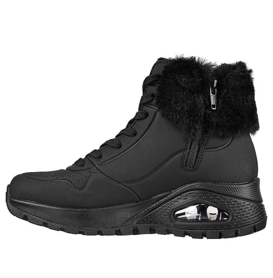 Mujer SKECHERS | Bota Cordones Cuello Pelo Y Camara Aire Skechers Uno Rugged