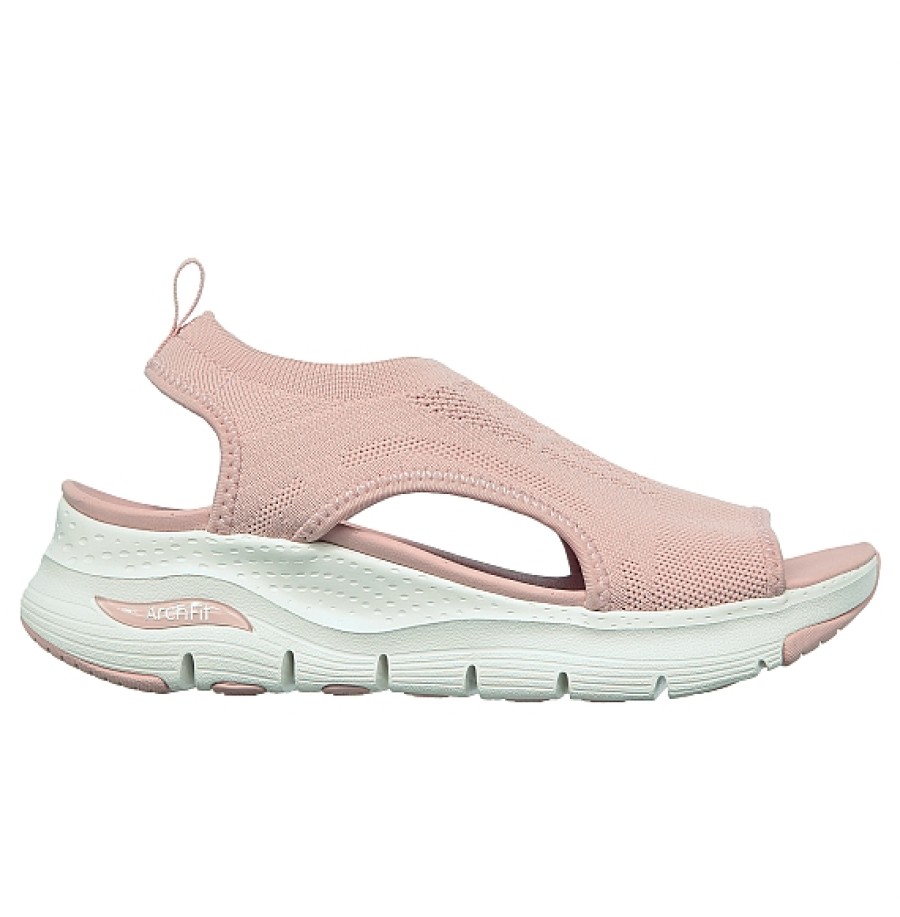 Mujer SKECHERS | Rosa Sandalia Elastica Skechers Arch Fit City Catch