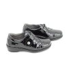 Mujer NOTTON | Negro Zapato Velcro Charol Ancho Especial Plantilla