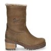 Mujer PANAMA JACK | Bota Piel Nobuc Vison Con Tacon Y Forro Pelo Piola Panama Jack