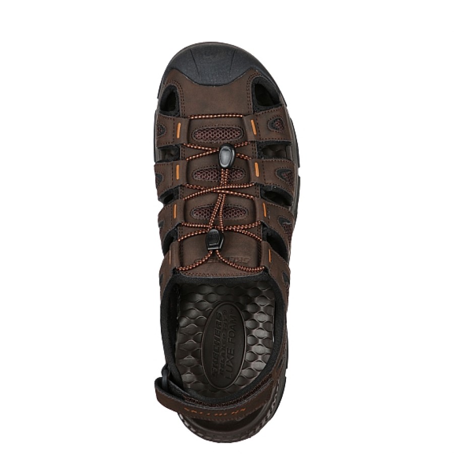 Hombre SKECHERS | Marron Sandalia Cerrada Skechers Relaxed Fit