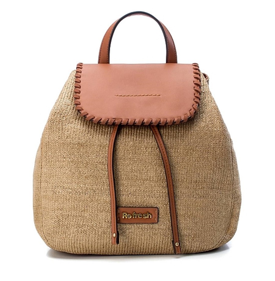 Bolsos REFRESH SHOES | Mochila Rafia Solapa